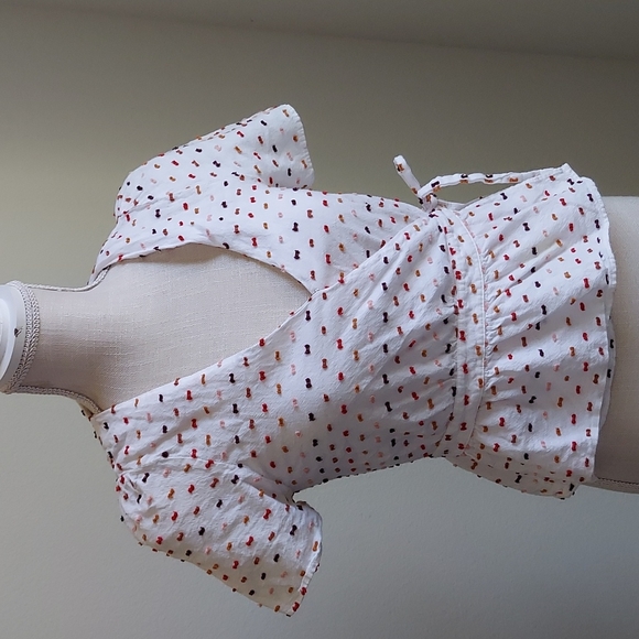 Madewell Ruffle-Hem Wrap Top in Clipdot size XXS - Picture 4 of 11